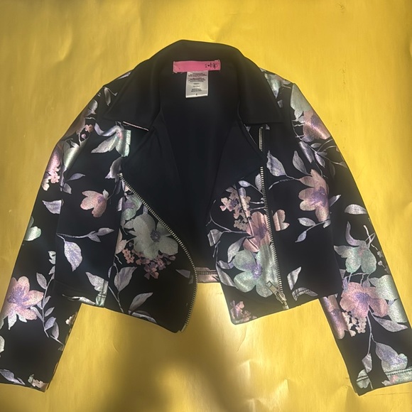 Easter dress🐣 (set🔥)navy blue with metallic pastel floral print‼️‼️‼️❗️ - Picture 5 of 6